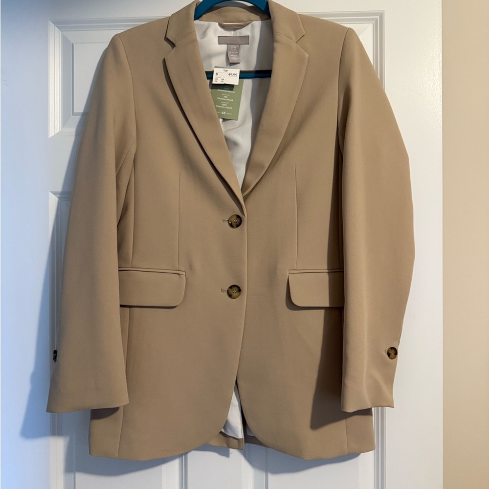 H&M Beige Blazer with Button Detail